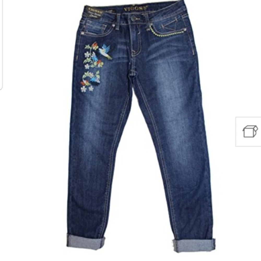 NWT Vigoss girls denim ankle jeans hummingbird Jagger
